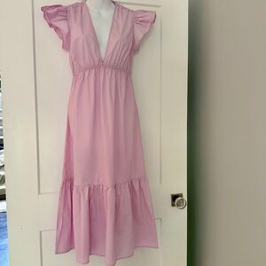 DELUC for Anthropologie Darling Flutter Sleeve Maxi Dress Sz XS NWT $265